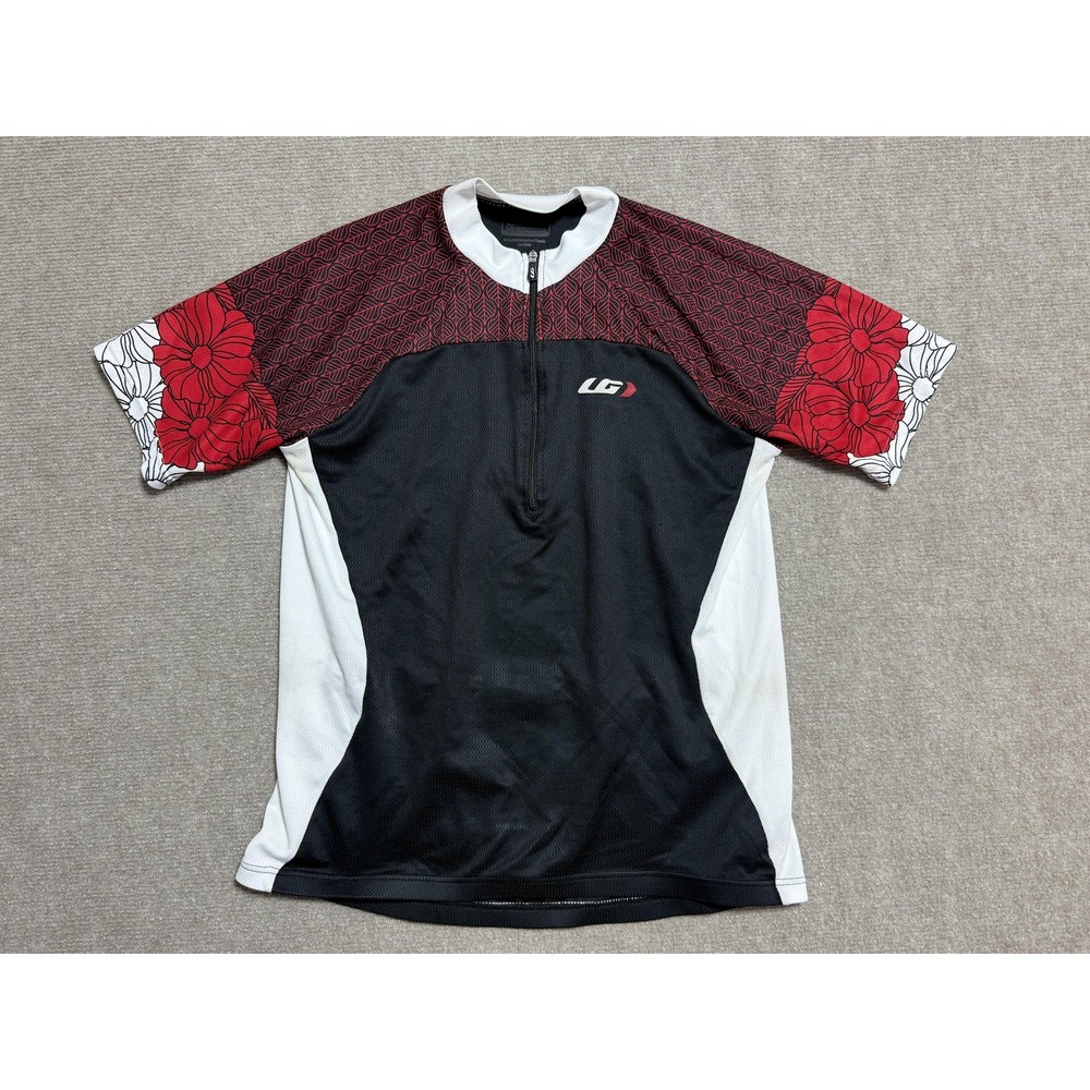 Garneau Cycling Jersey Womens 1w Black Red Floral Short Sleeve Bike‎ Shirt Top